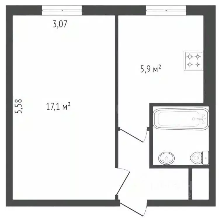 1-к кв. Ярославская область, Ярославль просп. Дзержинского, 61 (29.6 ... - Фото 1