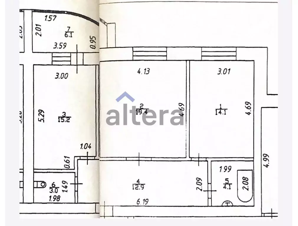 2-к кв. Татарстан, Зеленодольск ул. Космонавтов, 15 (68.0 м) - Фото 1