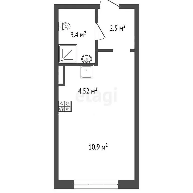 Квартира-студия: Ярославль, Чернопрудная улица, 30к2 (21.32 м) - Фото 1