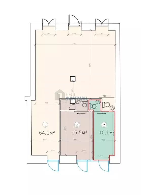 Помещение свободного назначения в Москва Ленинградский просп., 62 (10 ... - Фото 2