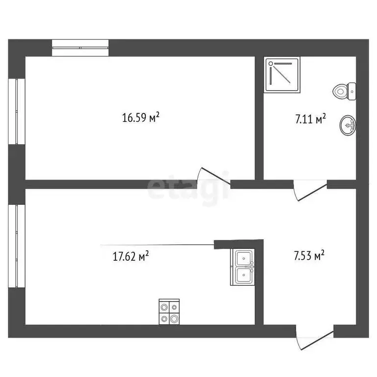 2-комнатная квартира: Новый Уренгой, район Коротчаево, проспект Мира, ... - Фото 1
