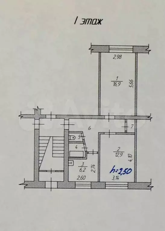 2-к. квартира, 48,8 м, 1/5 эт. - Фото 0