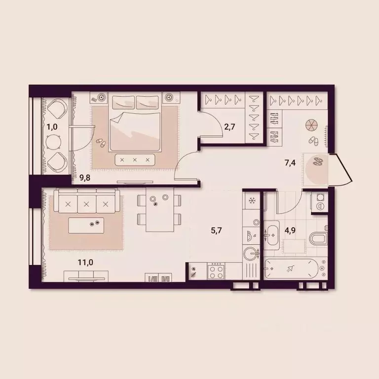 1-к кв. Приморский край, Артем ул. Куйбышева, 11А (42.52 м) - Фото 1