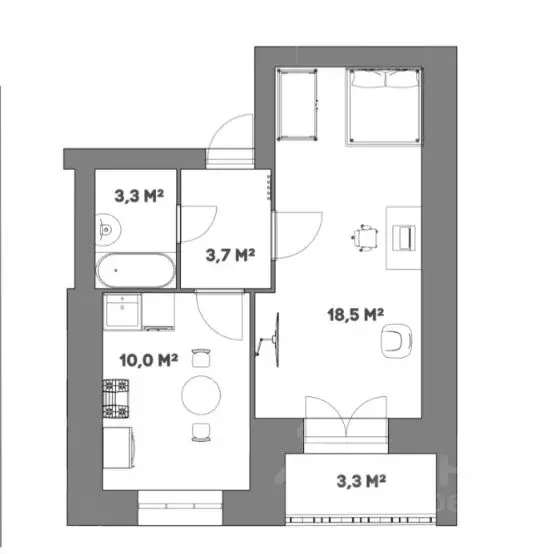 1-к кв. Ярославская область, Ярославль ул. Генерала Маргелова, 4 ... - Фото 1