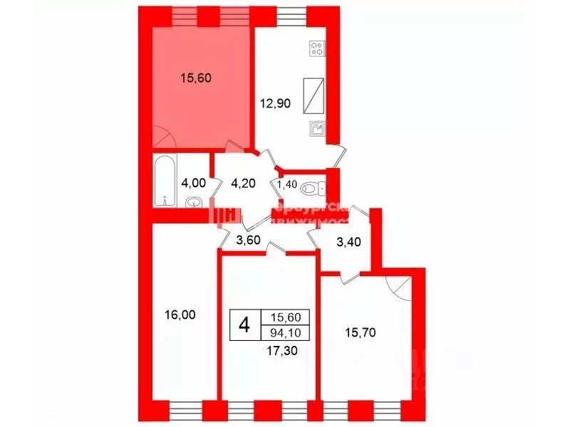 Комната Санкт-Петербург Ораниенбаумская ул., 18Б (15.6 м) - Фото 1
