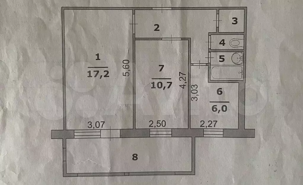 2-к. квартира, 44 м, 1/5 эт. - Фото 0
