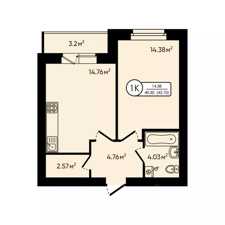 1-к кв. Ярославская область, Ярославский муниципальный округ, д. ... - Фото 1