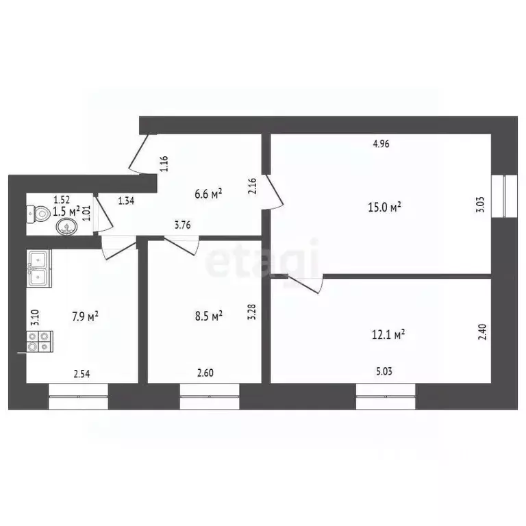 3-к кв. Кемеровская область, Березовский пос. Октябрьский, ул. ... - Фото 2