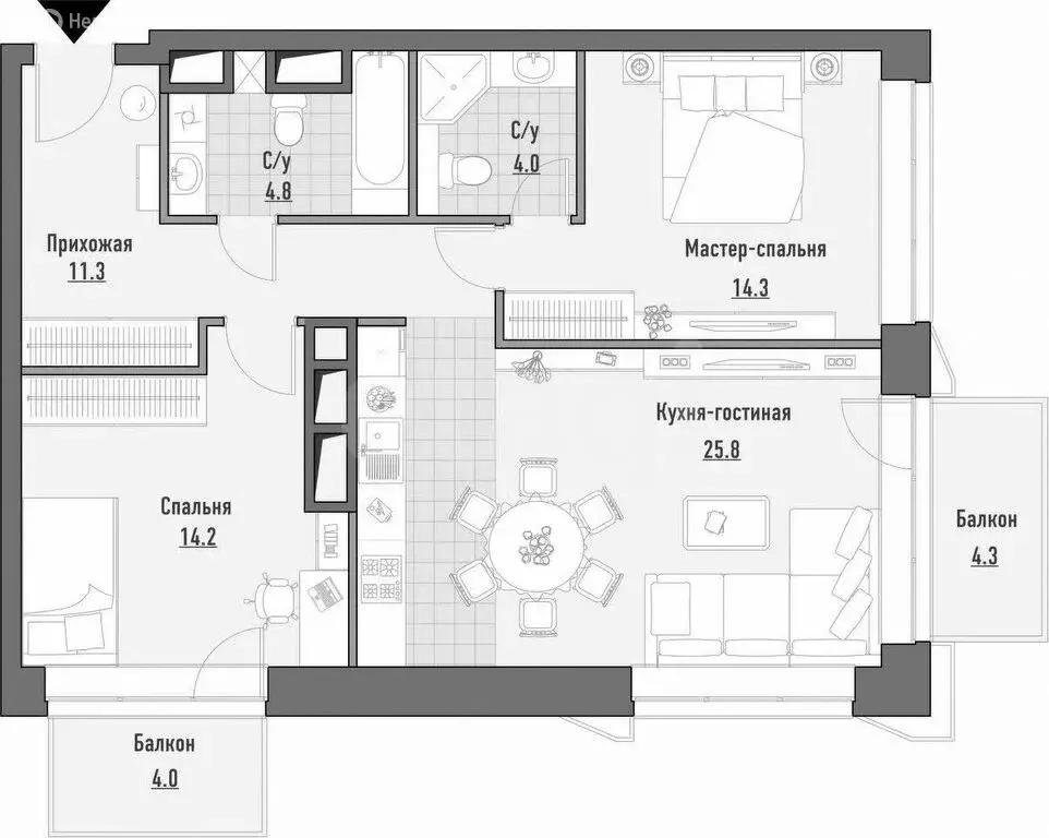 5-комнатная квартира: Нижний Новгород, Арзамасская улица, 3 (137.8 м) - Фото 1