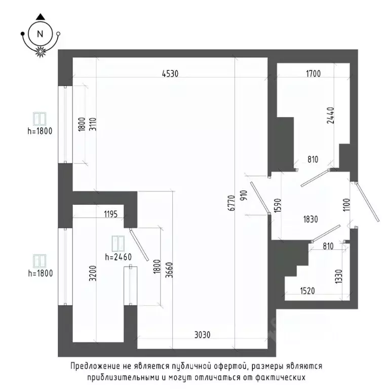Студия Санкт-Петербург бул. Измайловский, 9 (35.3 м) - Фото 1