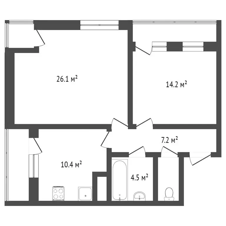 2-комнатная квартира: Нижний Новгород, жилой район Мещерское Озеро, ... - Фото 1