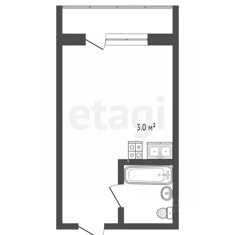 Студия Алтайский край, Барнаул ул. Советской Армии, 71 (30.4 м) - Фото 2