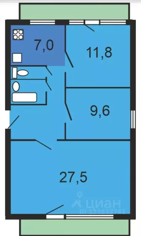 3-к кв. Москва Нежинская ул., 19К1 (73.0 м) - Фото 1