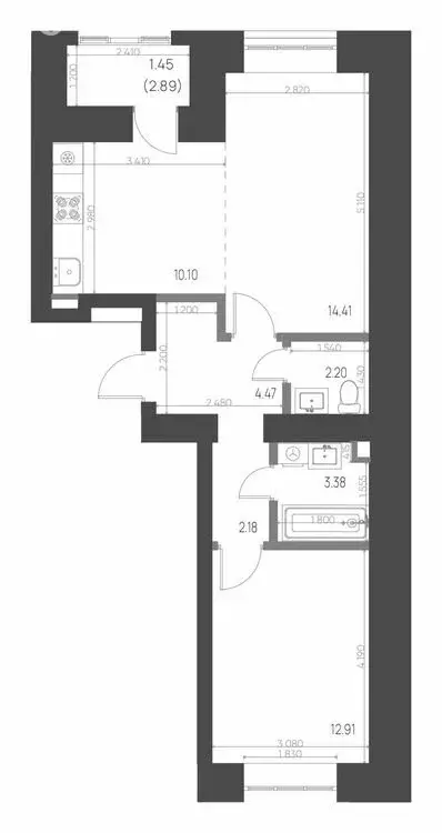2-комнатная квартира: Нижнекамск, 15-й микрорайон, ЖК Калина (51.1 м) - Фото 0
