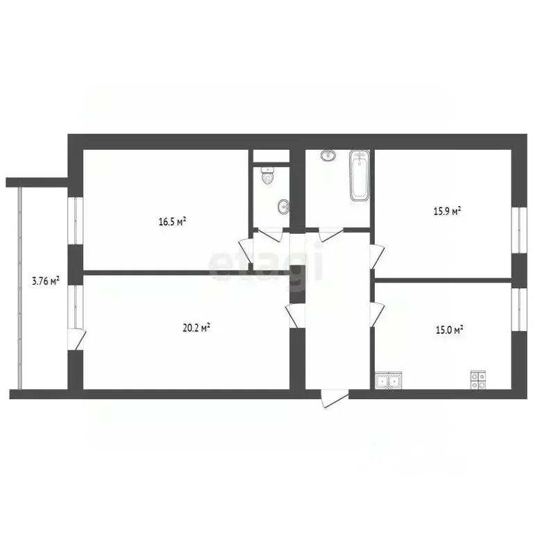 3-к кв. Тюменская область, Тюмень ул. Суходольская, 14 (79.5 м) - Фото 2