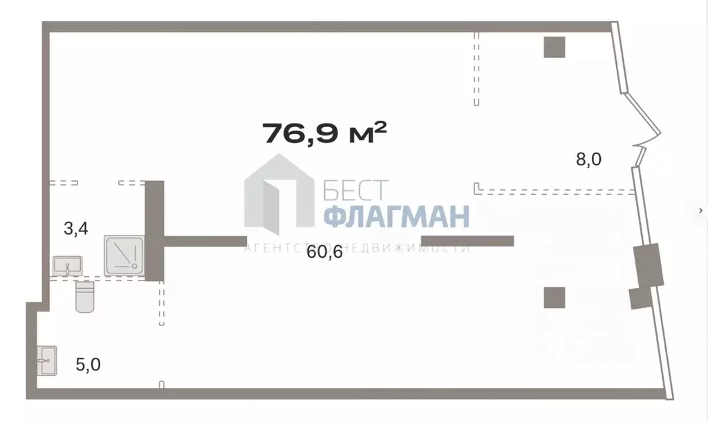 Помещение свободного назначения в Москва Квартал Герцена жилой ... - Фото 2