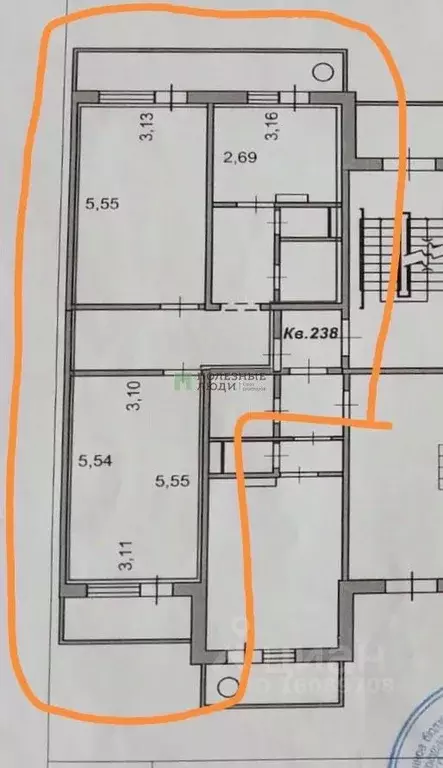 2-к кв. Белгородская область, Белгород бул. Юности, 43 (58.3 м) - Фото 2