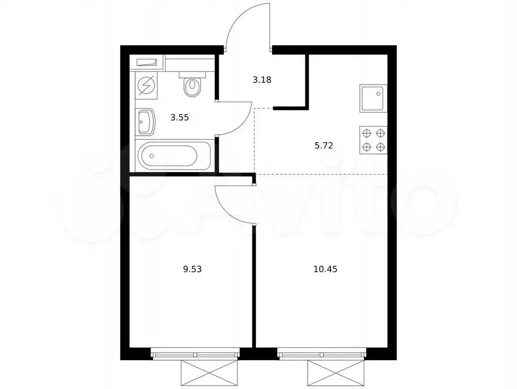 1-к. квартира, 32,4 м, 7/15 эт. - Фото 0