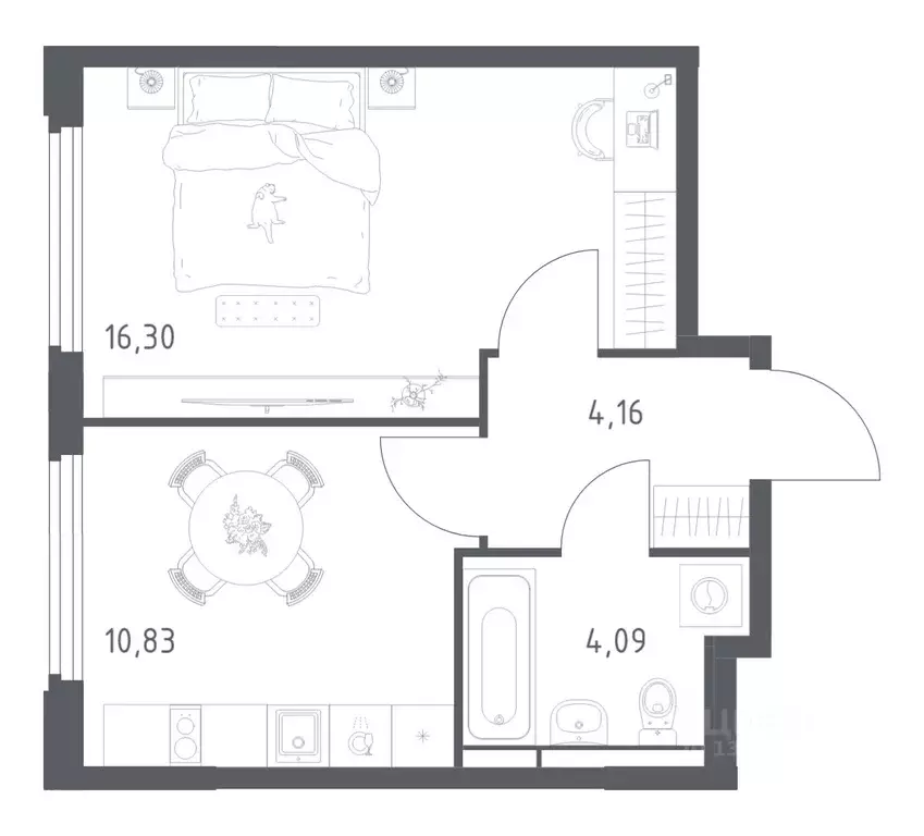 1-к кв. Московская область, Королев Юбилейный мкр, Космический Квартал ... - Фото 1