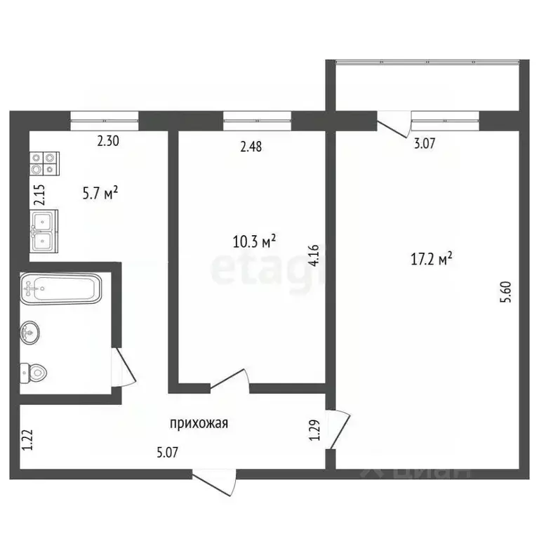 2-к кв. Архангельская область, Приморский муниципальный округ, д. ... - Фото 2