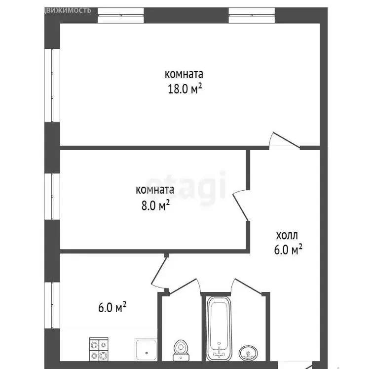 2-комнатная квартира: Пущино, микрорайон Г, 13 (42 м) - Фото 2