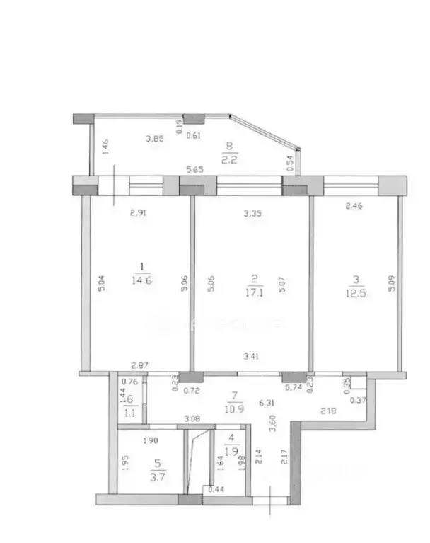 2-к кв. Татарстан, Казань ул. Баки Урманче, 8 (62.0 м) - Фото 2