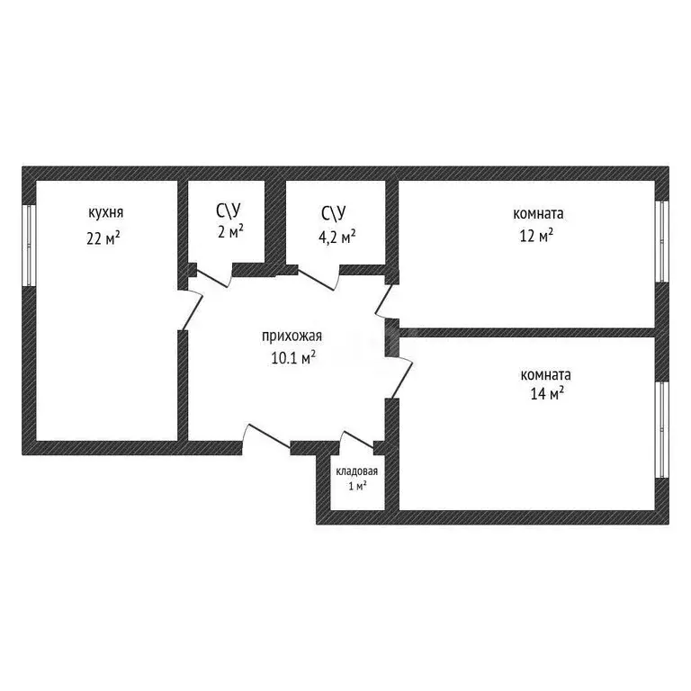 2-комнатная квартира: посёлок Российский, улица Бигдая, 6 (65.3 м) - Фото 1
