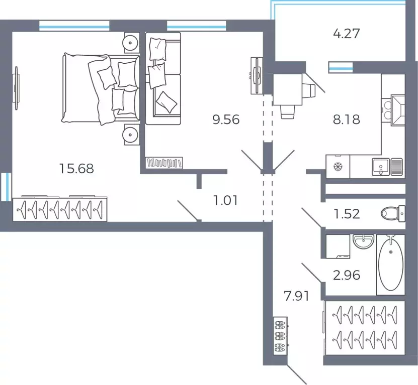 2-к кв. Самарская область, Волжский район, Лопатино с/пос, пос. ... - Фото 2