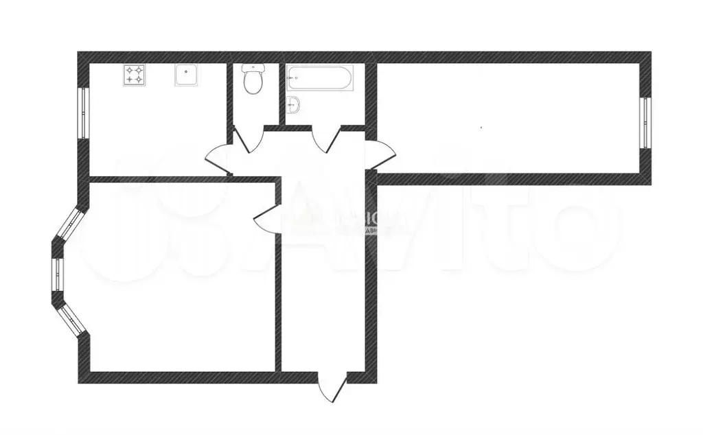 2-к. квартира, 56 м, 4/5 эт. - Фото 0