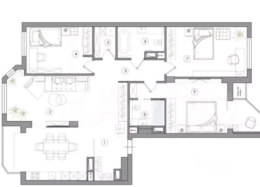 4-к кв. Москва Ломоносовский просп., 25к3 (138.0 м) - Фото 0