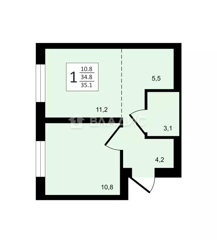 1-комнатная квартира: Москва, Тагильская улица, 6/1 (35.8 м) - Фото 0