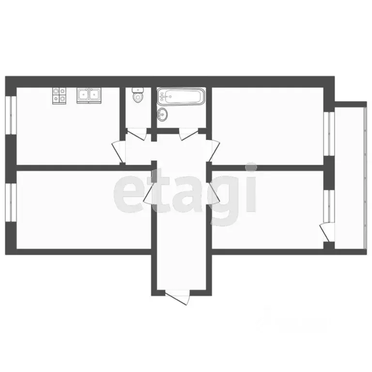 3-к кв. Тюменская область, Тюмень ул. Белинского, 20 (88.4 м) - Фото 1