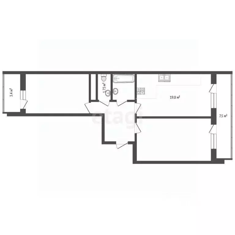 2-к кв. Краснодарский край, Анапа ул. Омелькова, 93 (76.55 м) - Фото 2