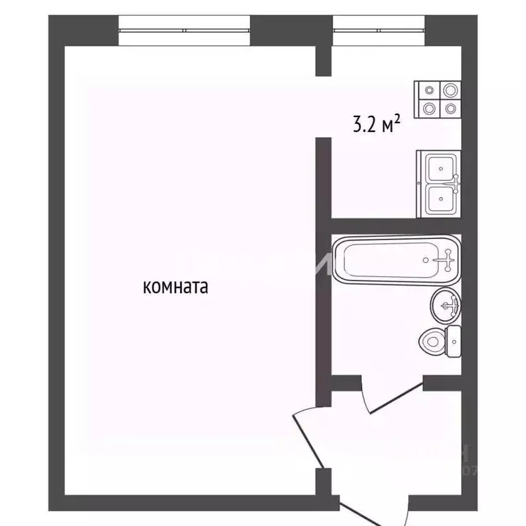 1-к кв. Москва Холмогорская ул., 3 (23.2 м) - Фото 2