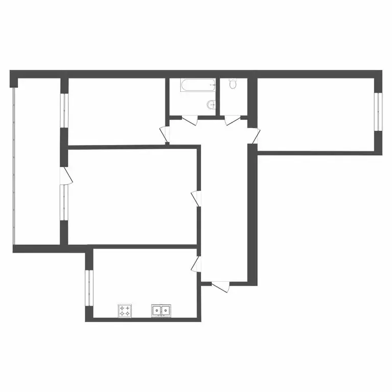 3-комнатная квартира: Тюмень, Ялуторовская улица, 29 (69 м) - Фото 0