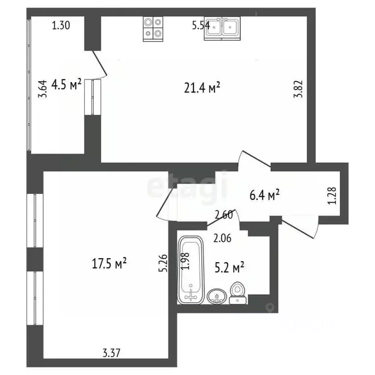 1-к кв. Ростовская область, Ростов-на-Дону ул. Вересаева, 102/1с3 ... - Фото 2