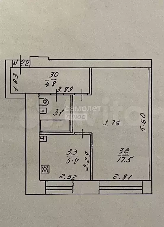 1-к. квартира, 31 м, 1/5 эт. - Фото 0