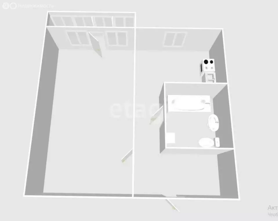 1-комнатная квартира: Южно-Сахалинск, проспект Победы, 41 (31 м) - Фото 1