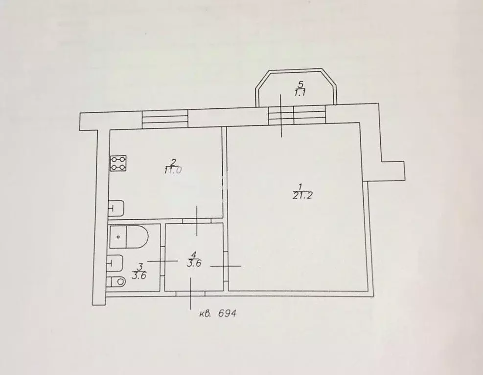 1-к кв. Татарстан, Казань ул. Баки Урманче, 6 (39.4 м) - Фото 2