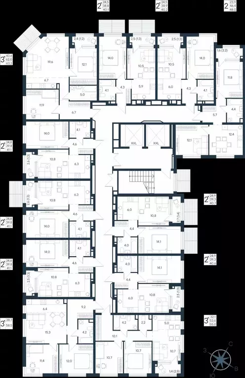 Студия Пермский край, Пермь ул. Космонавта Беляева, 17 (40.1 м) - Фото 2