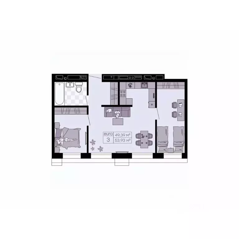 3-к кв. Приморский край, Владивосток Академгородок мкр,  (53.93 м) - Фото 0