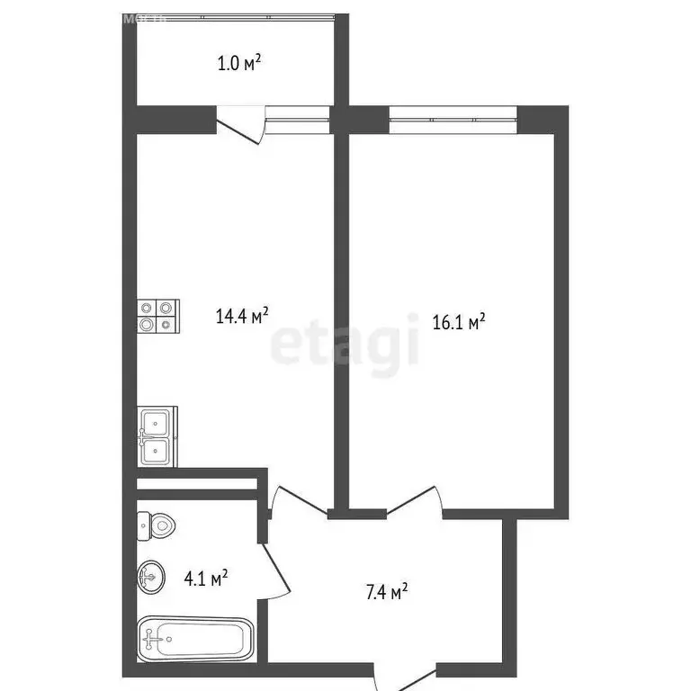 1-комнатная квартира: Анапа, улица Ленина, 241к1 (43 м) - Фото 0