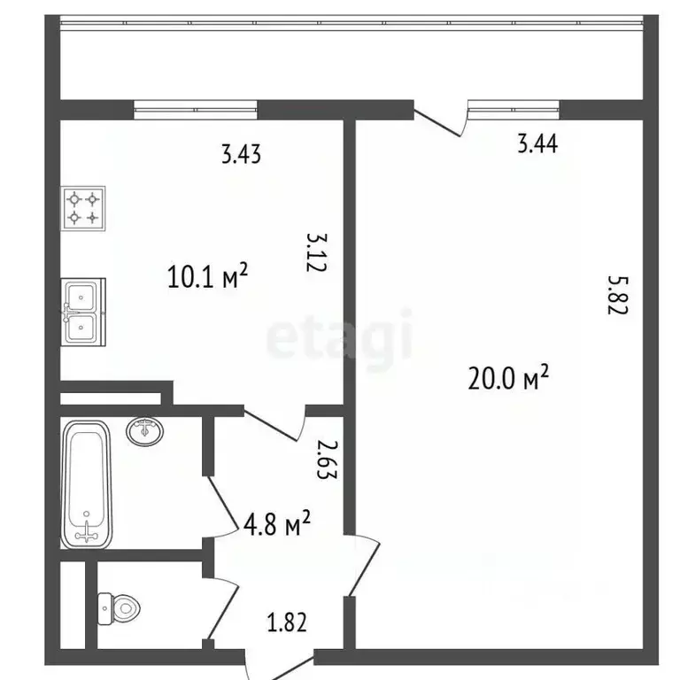1-к кв. Санкт-Петербург ул. Хошимина, 6к1 (38.5 м) - Фото 2