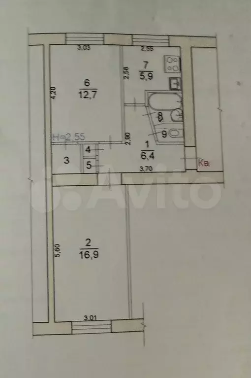 2-к. квартира, 47 м, 1/5 эт. - Фото 0