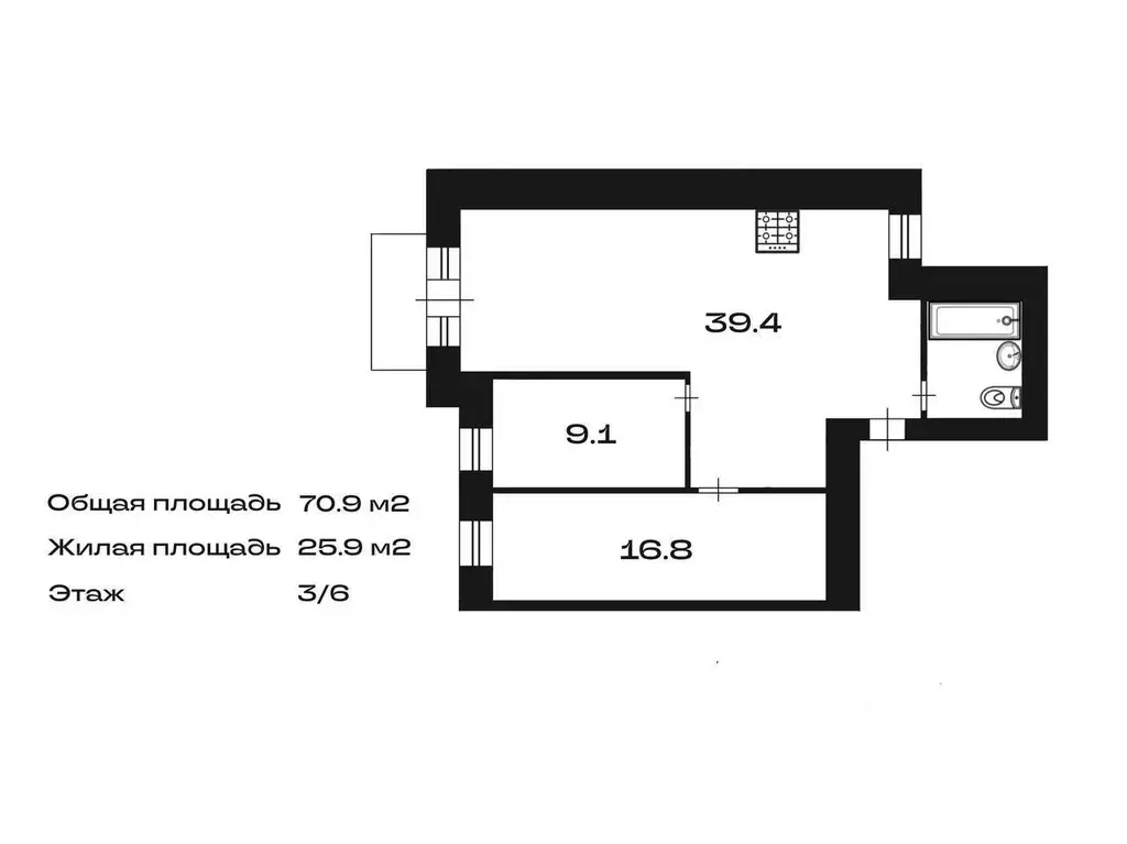 2-к кв. Санкт-Петербург Лахтинская ул., 32 (71.0 м) - Фото 1