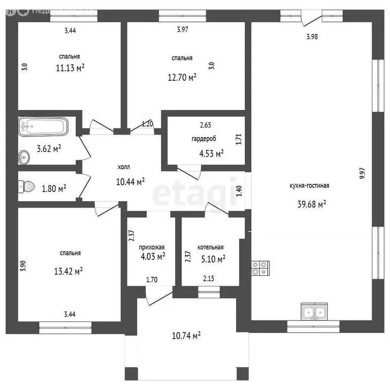 Дом в село Большая Шильна, Северная улица (106.6 м) - Фото 1