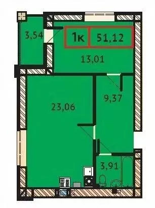 1-к кв. Ивановская область, Иваново Ивановская ул. (51.12 м) - Фото 0