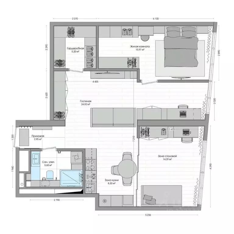 3-к кв. Приморский край, Владивосток ул. Нейбута (77.38 м) - Фото 1