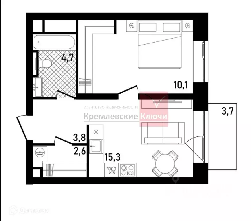 Продаётся 1-к квартира, 41.98 м - Фото 1
