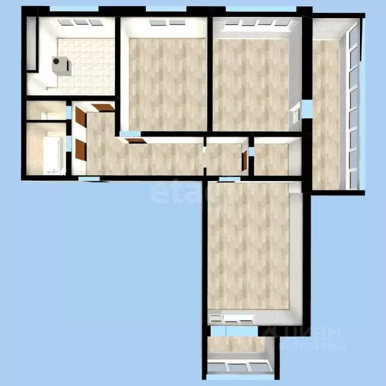 3-к кв. Башкортостан, Уфа ул. Натальи Ковшовой, 4 (67.5 м) - Фото 1